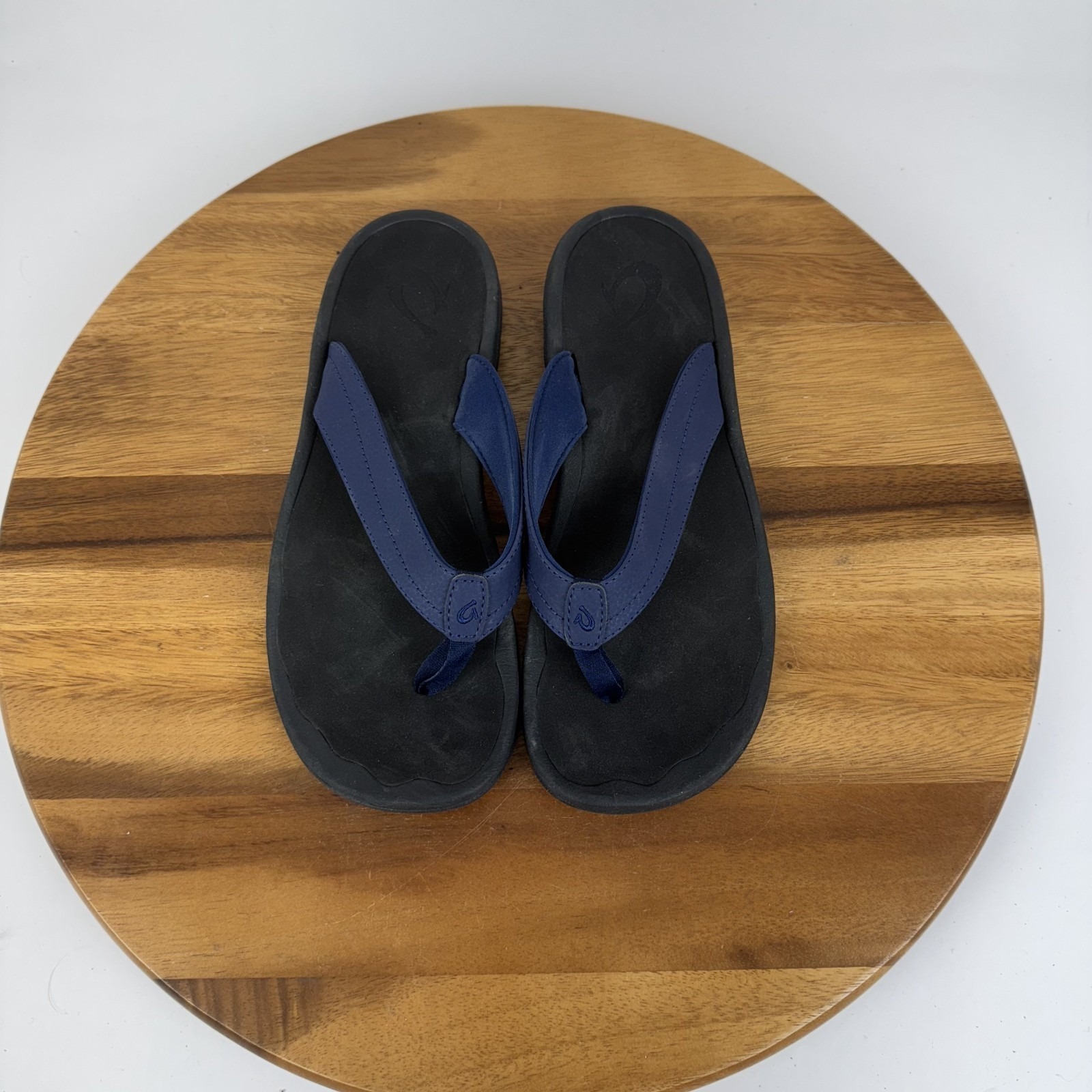 Womens Olukai Ohana Navy Blue Comfort Thong Sandals Flip Flops Size 9 M Guc